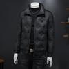 2025 Winter Men's Embossed Stand Collar Down Jacket - European Style Trendy Casual Outerwear