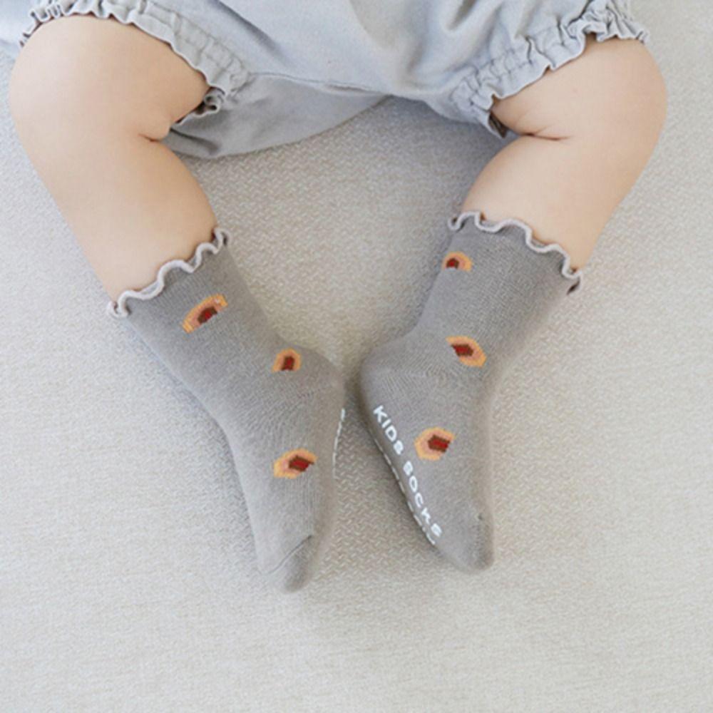 5Pairs Flower Toddle Short Tube Socks Pleated Kids Cartoon Socks Fashion Baby Cotton Socks  Newborn