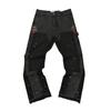 Trendy Wijde Jeans, Gewassen, Slijtageplekken, Patchwork, Unisex Stijl
