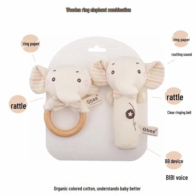Gbee Organic Cotton Baby Rattle - Newborn Soothing Toy 0-1 Year