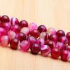 Red Striped Agate Gemstone Round Loose Spacer Beads 16'' Strand 4 6 8 10 12mm