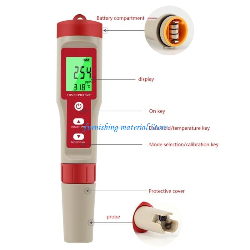 Y5GD Digital Detector with Backlight EC Temperature Tester for Pools Aquariums