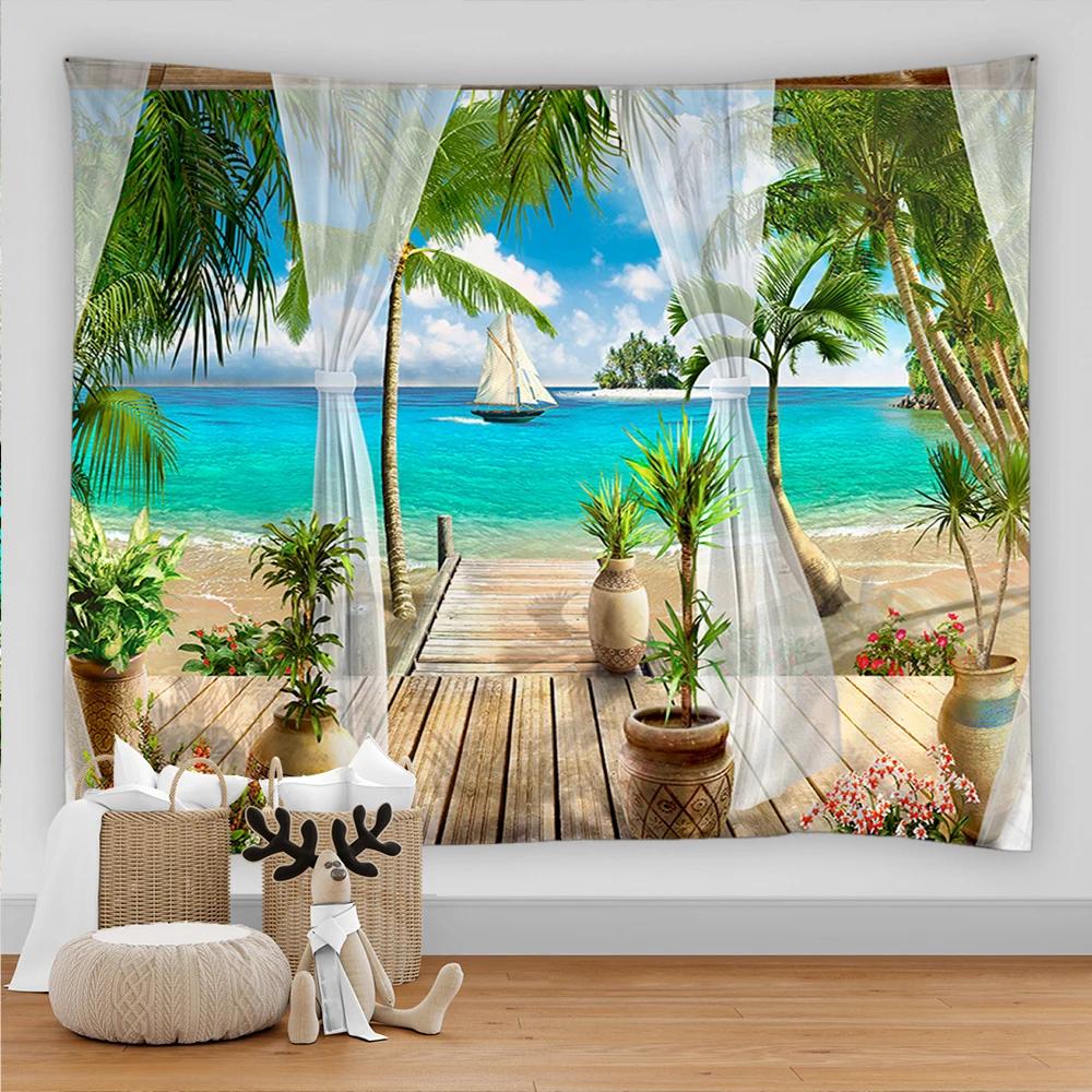 Arched Flower Path Garden Tapestry Indian Mandala Tapestry Wall Hanging Tapestries Boho Bedroom Wall Rug Couch Blanket 9 Size