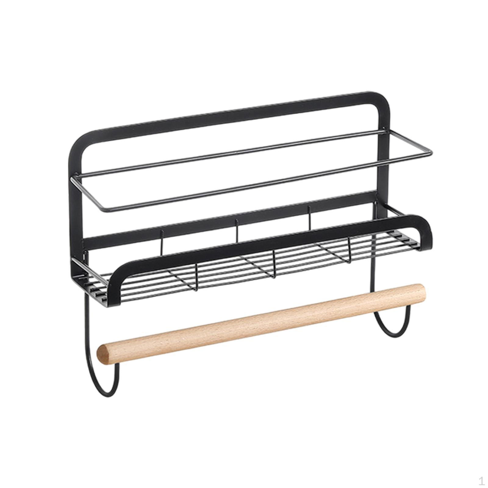 

Стойка для хранения банок для приправ, органайзер для бутылок, прочная универсальная полка для туалета чёрный