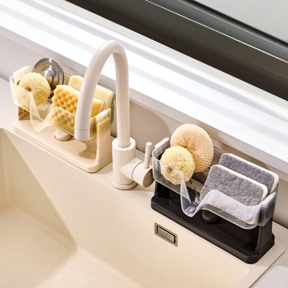 Quick Dry Kitchen Sink Storage Rack Suction Cup Sponge Drain Holder Household