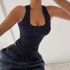 2025 Summer Women's Ribbed U-neck Bound Edge Sleeveless Slim Fit Vest