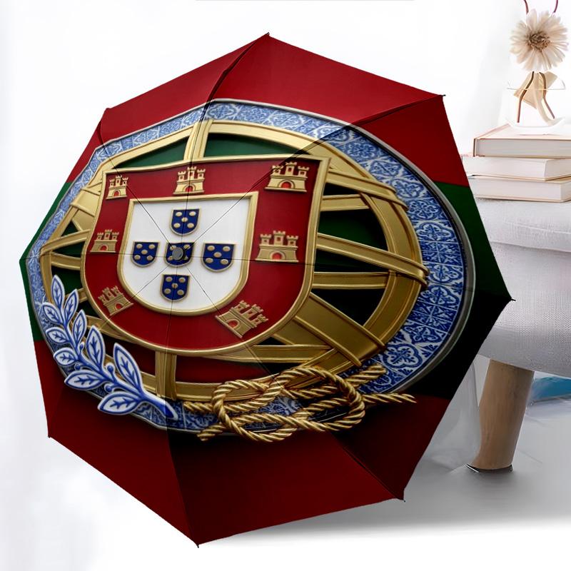 Portuguese Heritage Emblem Folding umbrella Portable durable Sun umbrella light travel