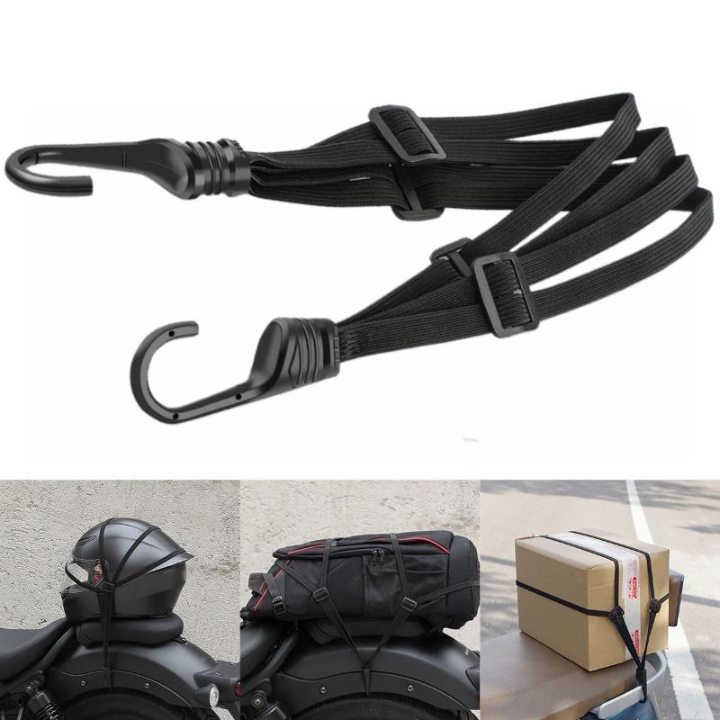 Motorcycle Helmet Straps with Hook Retractable Motorcycle Elastic Rope Helmet Luggage Adjustment Fix Buckle Rope Accessories