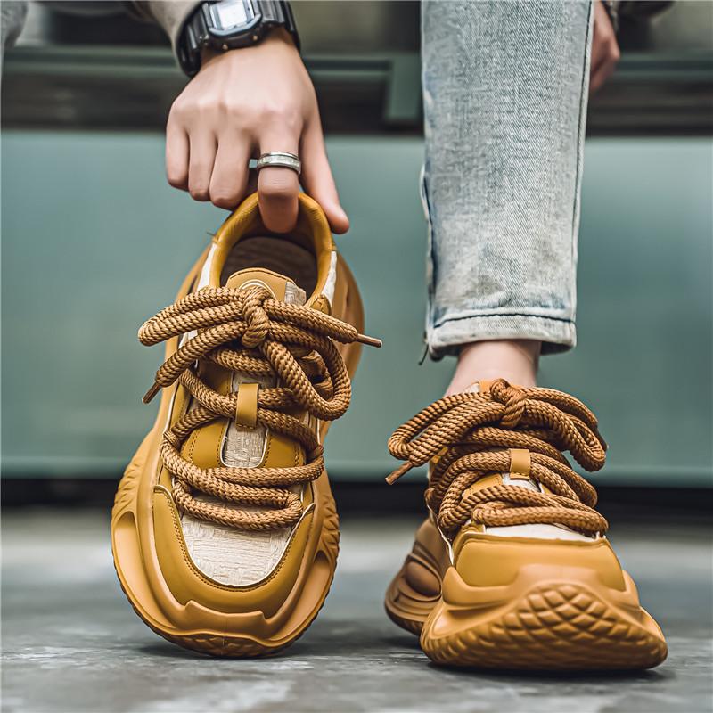 

Массивные кроссовки мужские дизайнерские спортивные туфли с воздушной подушкой 2025 летняя мода повседневные кожаные сетчатые дышащие туфли с увеличением роста 39 хаки