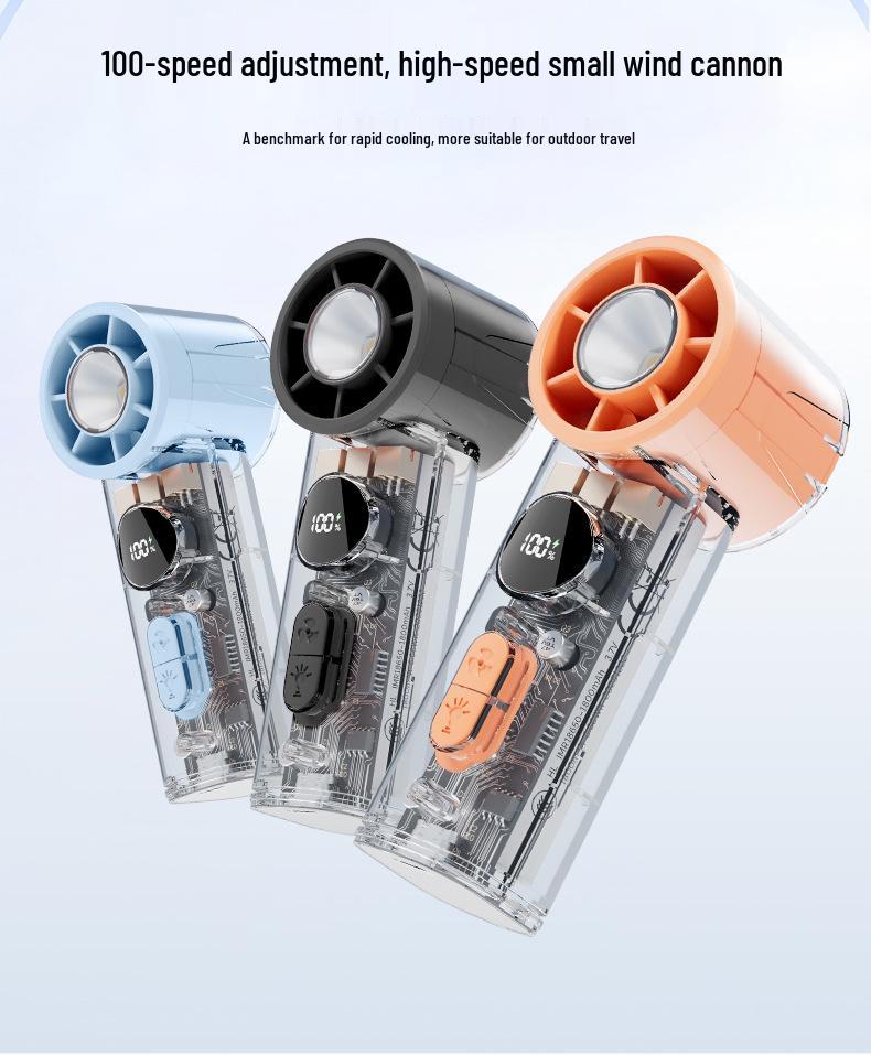 Portable Mini Silent Fan with Smart Display & USB Charging