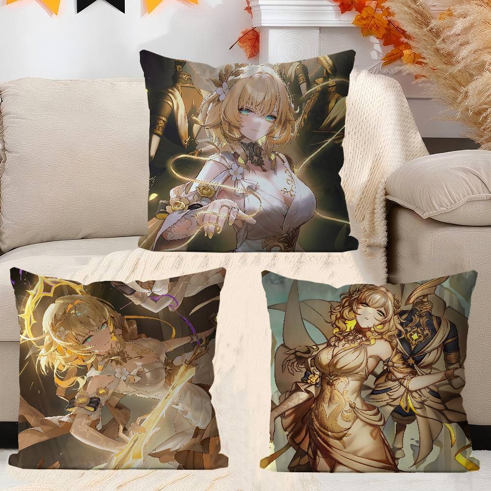 Anime Honkai Star Rail A-AglaeaS Office Cushion Pillowcase Car Cushion Cover45X45CM Lumbar Pillowcase Sofa Pillowcover