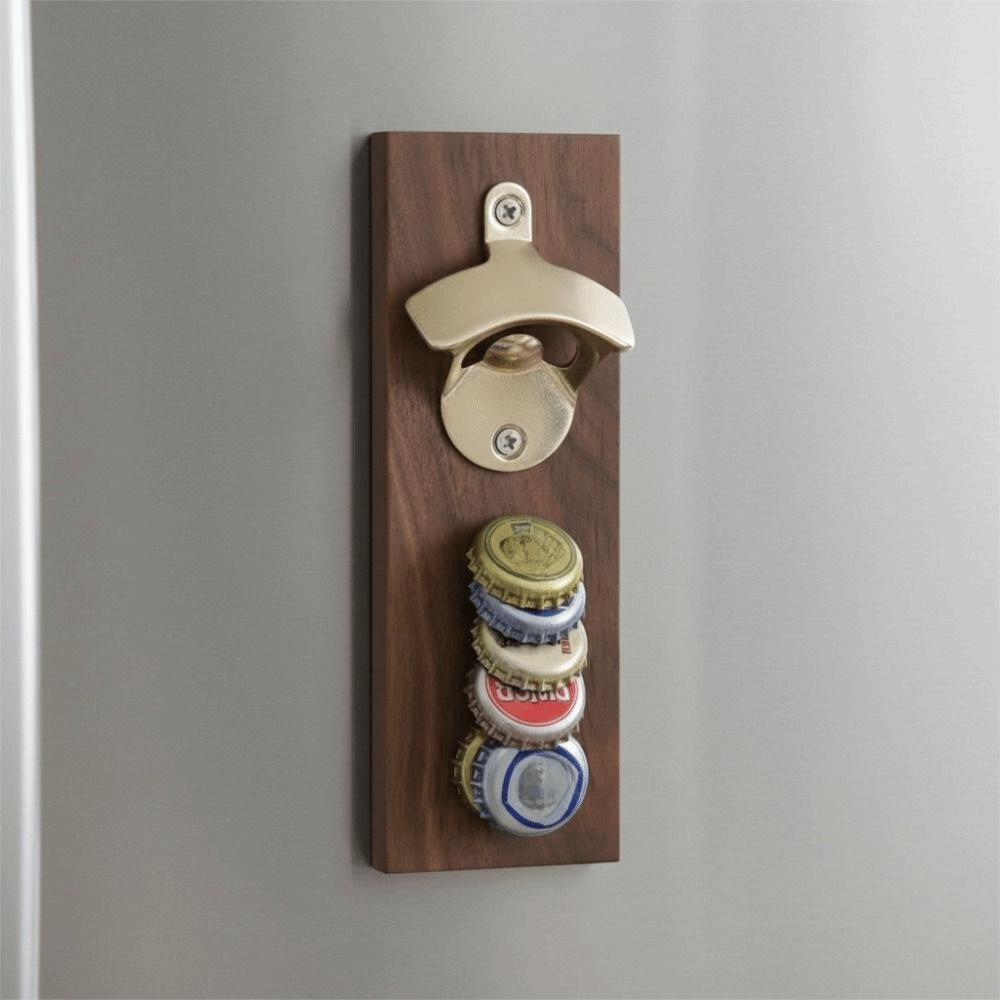 Vintage Wall Mounted Bottle Opener Wooden Fridge Magnet Bottle Opener Magnetic Bottle Opener  Party