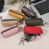 [uxcell] Leather Coin Case with Car Key Holder, Keychain Pouch, Unisex, Small Coin Case with Key Ring, Red