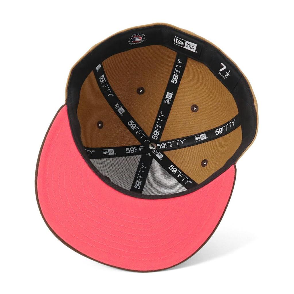 New Era 59FIFTY Cap MLB New York Yankees NY Beige Under Exclusive to and 5950 Straight Flat Perfect for Spring and Popular Size Stickers Large and