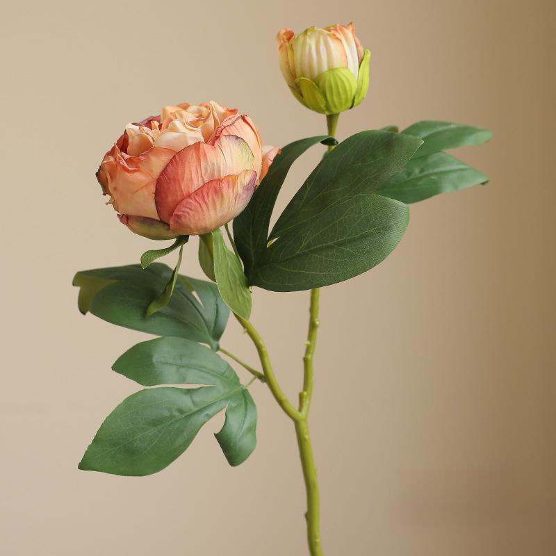 

Высокое качество имитация 2 головки бутонов пиона шелковый дом гостиная обеденный стол свадебное украшение поддельный искусственный цветок