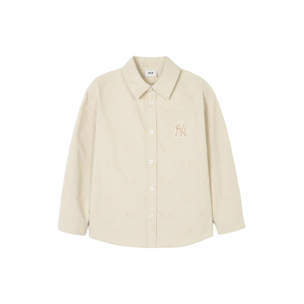 New MLB All Over Print Shirt Spring Fall Kids' Cream 7AWSMD141-50CRS