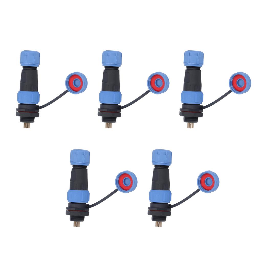 5PCS Industrial Electrical Power Cable Connector 5 Pin IP68 Waterproof Aviation Bulkhead Connector A