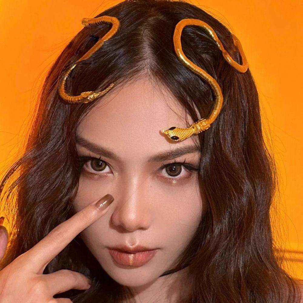 Metal Collar Halloween Hair Accessories Snake Choker Halloween Cosplay Snake Necklace  Street Wear