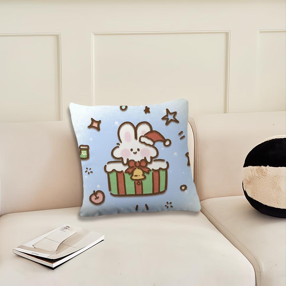 Christmas Cartoon Cat Snowy Day cushion cover Pillow Cover Decoration Room Home Sofa living Office Car Nordic Simplicity