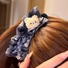 Teddy Bear Bow Hair Clip: Cute, High-End Pleated Design