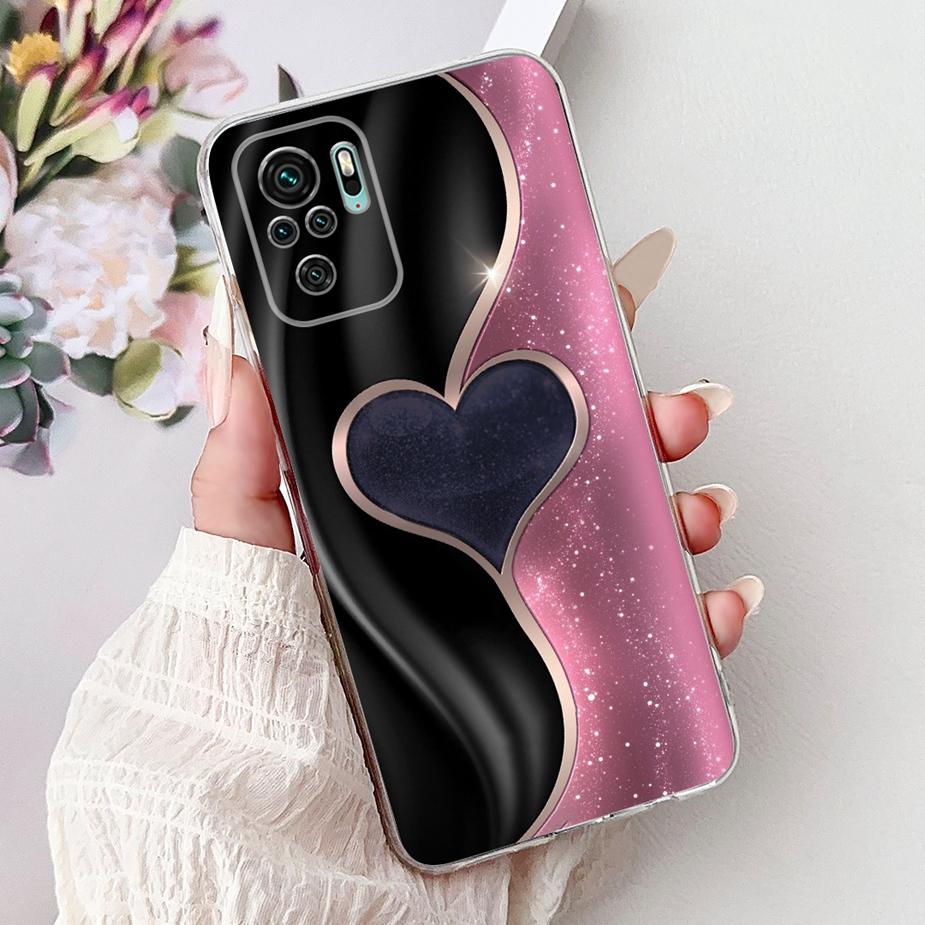 For Xiaomi Redmi Note 10 4G Case Note 10S Cute Cat Luxury Painted Cover Soft Silicone Phone Case For Redmi Note 10 Pro Max Shell
