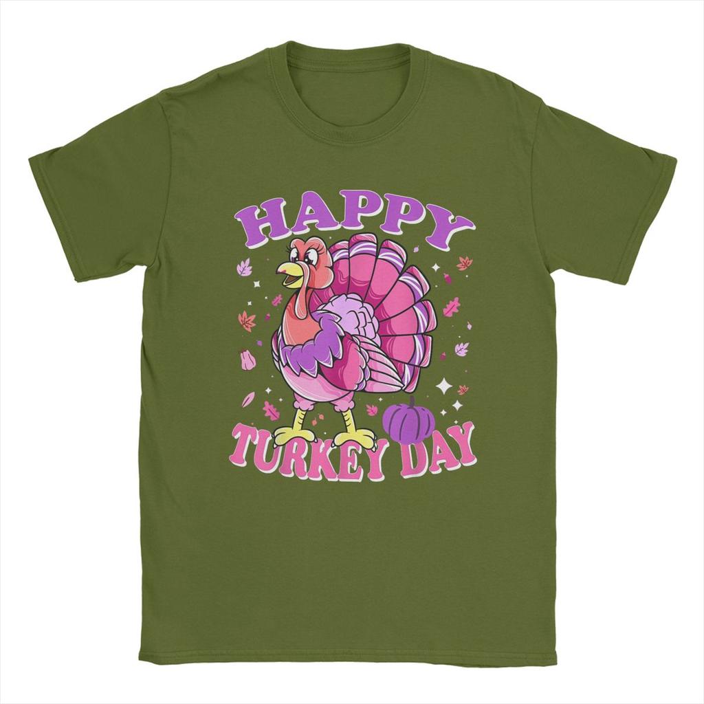 Men's Thanksgiving Female Turkey Happy Turkey Day T Shirt Cotton Clothing Awesome Short Sleeve Crewneck Tees Summer T-Shirt
