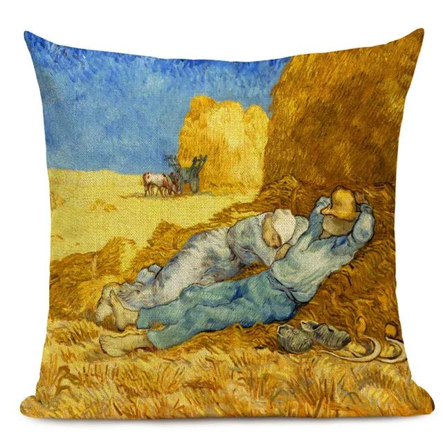 Van Gogh Oil Painting Art Decorative Cushion Cover Throw Pillow Case for Sofa, Car , and Office Decor 45x45CM Pillow Cover