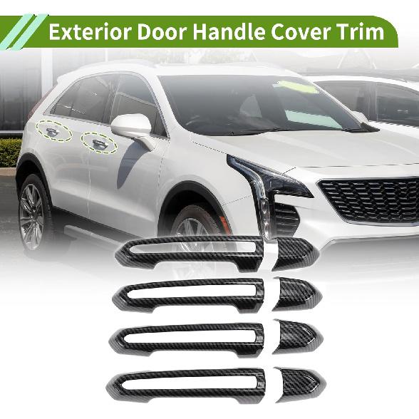 

Exterior Door Handle Cover Trim for Cadillac XT4 XT5 XT6 CT4 CT6 ATS XTS CTS 2013-2024 Door Handle Cover Carbon Fiber Black