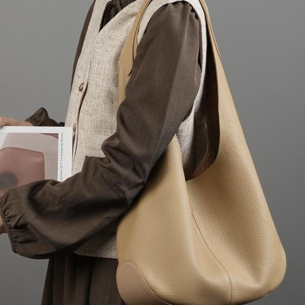 High-Quality Retro Solid Color Stylish Tote Bag 2025 Large Capacity Shopping Underarm Fashion Versatile Shoulder Bag