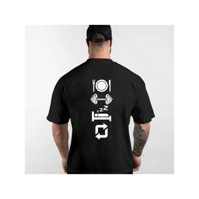 Sommer Herren 100% Baumwolle Sommer Locker Fitness Bedruckt Lässig und Bequem Rundhals Kurzarm T-Shirt Top