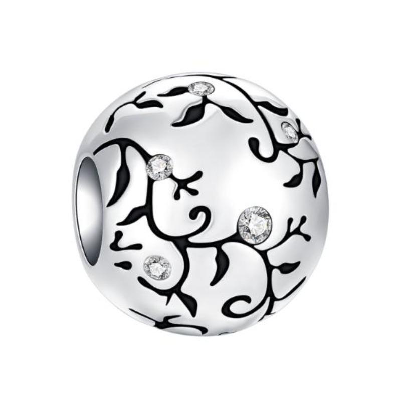 New Heart-Shaped Charms Copper Flower Forever Love Beads Fit Original Bracelets Necklace For Women Diy Jewelry Gift