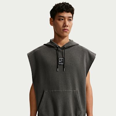 Nike Vests Men s Charcoal Gray Hooded Non Detachable Other S