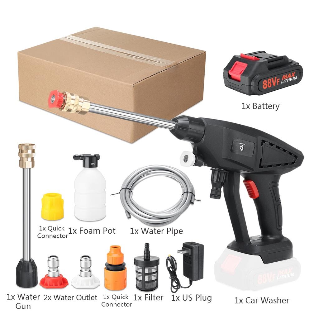 

70 бар, 2000 Вт, беспроводная мойка высокого давления, распылитель водяного пистолета, перезаряжаемая электрическая машина для чистки пены для батареи Makita 18 В 1*Battery