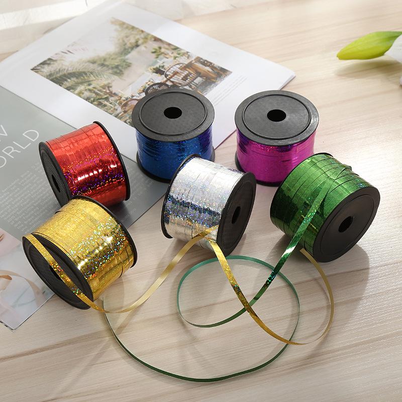 100-Yard Multicolor Laser Ribbon for Balloon Tying and Gift Wrapping