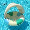 Schwimmring mit Verdeck Baby-Poolschwimmer Verdeck, Vintage Gestreifter Aufblasbarer Schwimm-Sicherheits-Kleinkindersitz & Griff, Sonnenschutz für