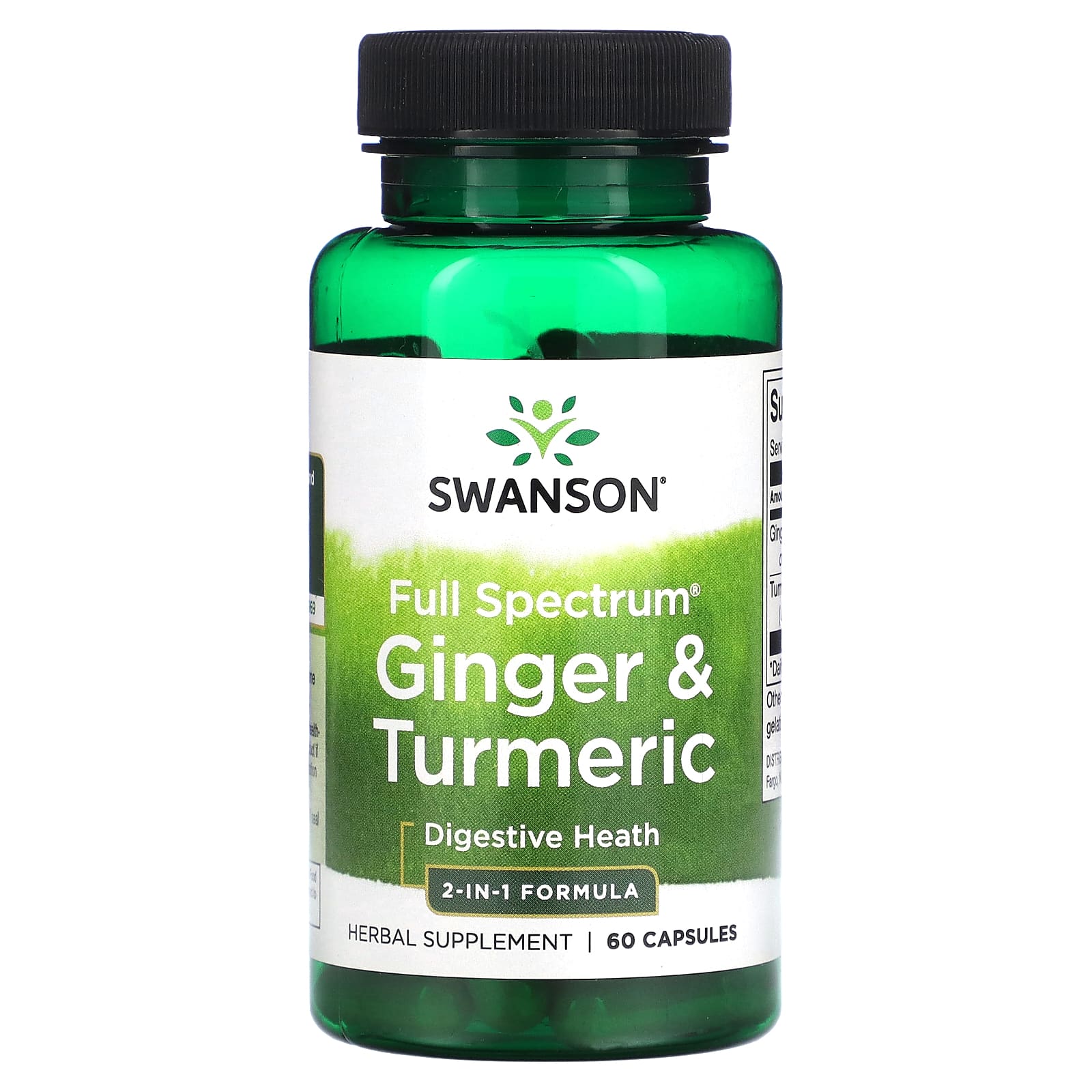 

Swanson, Full Spectrum Ginger and Turmeric, 60 Capsules