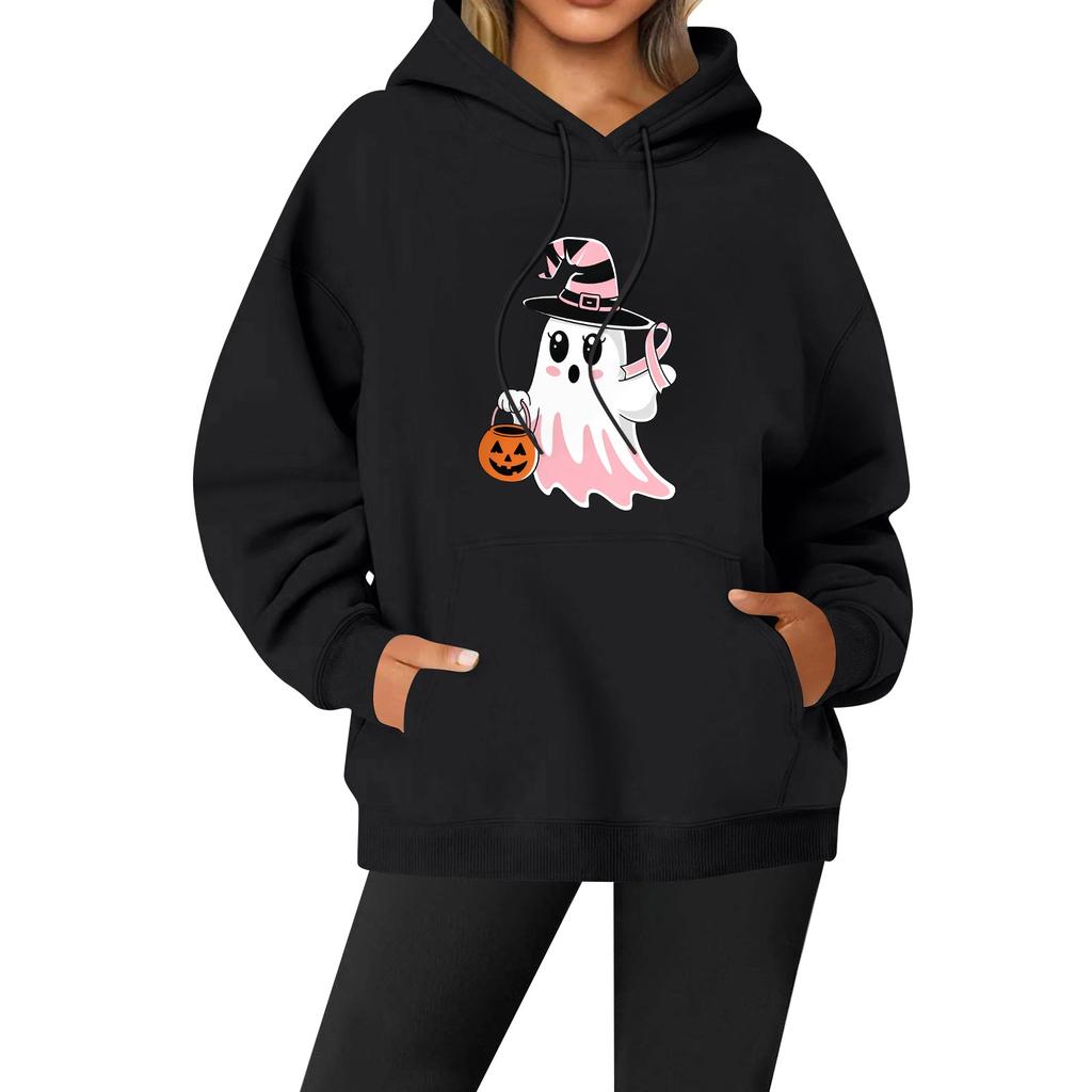 Women's Casual Fashion Solid Color Rugby Print Long Sleeve Hooded Sweatshirt Top