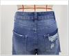 2024 European & American Style Handmade Distressed Fringed Denim Shorts for Women