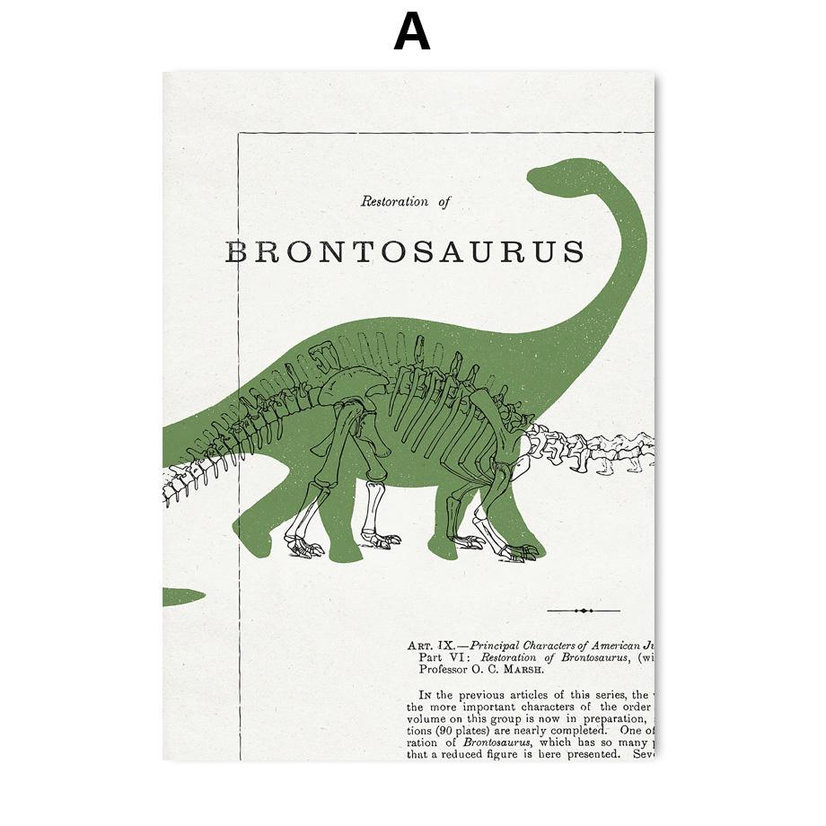 Triceratops Stegosaurus Dinosaur Fossil Vintage Wall Art Canvas Painting Nordic Posters And Prints Wall Pictures Kids Room Decor