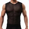 Sleeveless Tank Tops Men Transparent Vests Summer Ultra Thin Mesh Streetwear Male Gym Fitness Muscle Singlets T-Shirts Tee Top