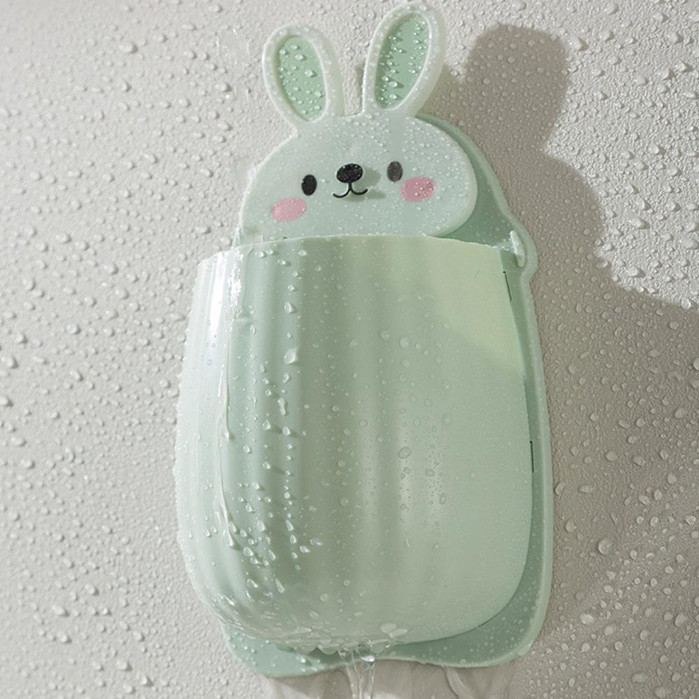 Cute Rabbit Storage Box Toothbrush Chopsticks Drain Rack Miscellaneous Storage Rack Cute Pet Multi-purpose Free Punch Shelf