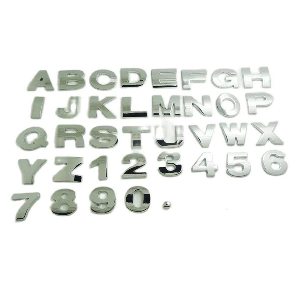 Vodotěsné samolepky na auto 25mm Kovové samolepky s abecedou Samolepky s písmeny a číslicemi 3D samolepka Samolepky na auto