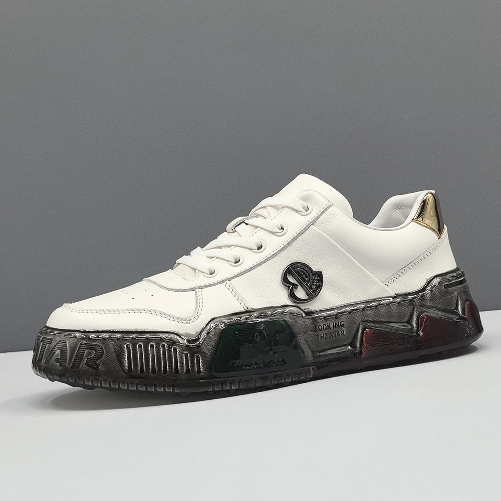 Высококачественные клеевые кожаные board shoes нишевые легкие роскошные повседневные туфли 38