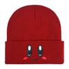 Cappello a Maglia Rosa con Viso Ricamato 3D Espressione di Kirby Carino Versatile Cappello in Filato
