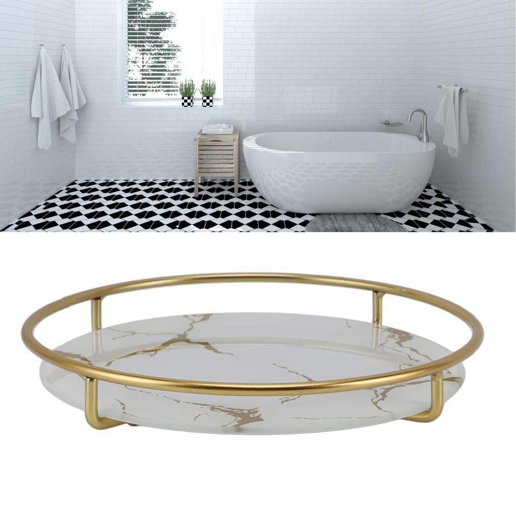 Bathroom Tray Skid Resistant Bathroom Vanity Tray Stylish Elegant Countertop Tray for Cosmetics Jewelry