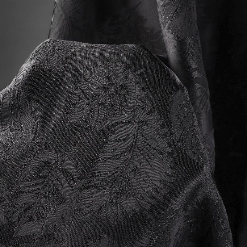 Leaf Pattern Jacquard Silk Satin Fabric Creative Fashion Apparel Material for Handmade Diy Sewing Dress Cheongsam Designer Cloth 100x150cm чёрный