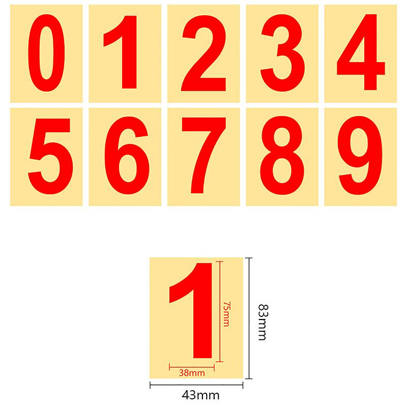 0-9 Car License Plate Reflective Number Label Stickers Waterproof Invisible Number Stickers Highly Reflective Vinyl Sticker