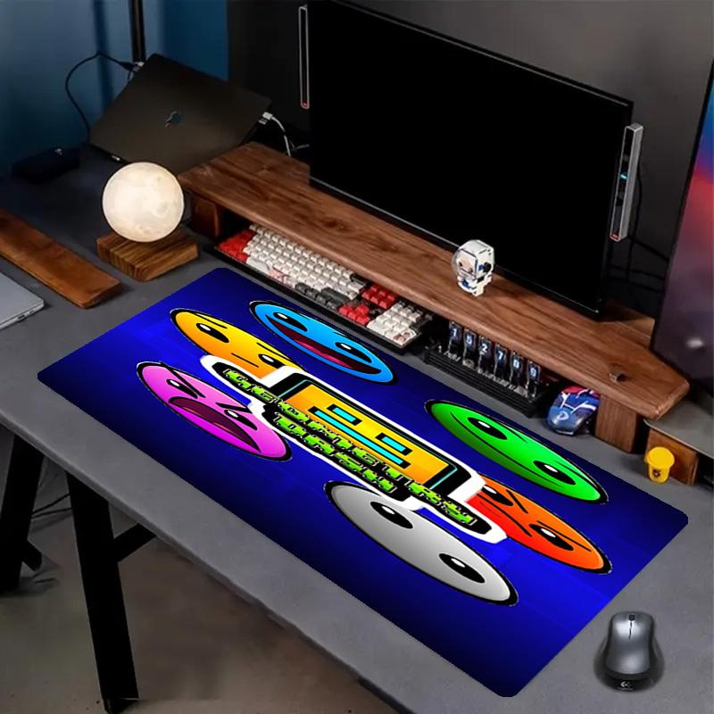 Geometry Dash Print Mouse Pad, Anti‑Slip Desktop Keyboard Mat, for PC Laptop Gaming Working Daily Use, Cool Festival Surprise Gift