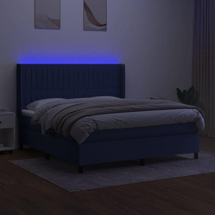 VidaXL Slatted Bed Base with Mattress and LED, Upholstered Bed, Double Bed, Adult Bed for Interior Bedroom, 3138491