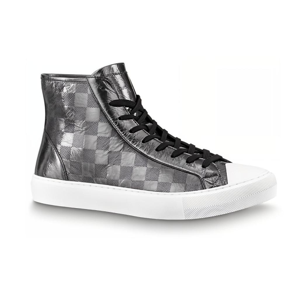 LOUIS VUITTON Tattoo Ankle Sneakers 'Silver Plaid Monogram' Men's 1A90F1